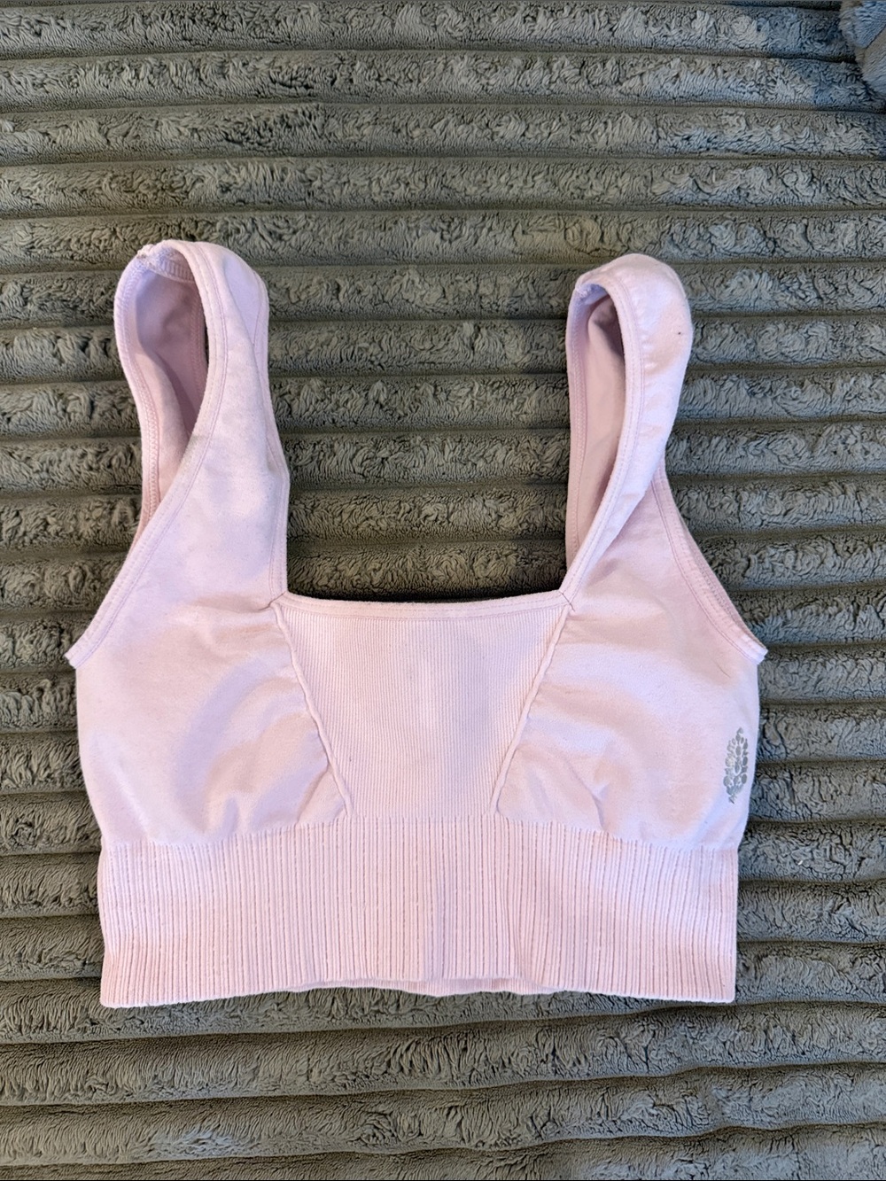 Free people Pink Ribbed Sports Bra